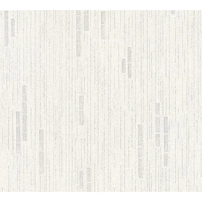 Immagine di A.S. Création 318502 Carta da parati in tessuto non con glitter Essentials, 10,05 x 0,53 m, grigio metallizzato bianco
