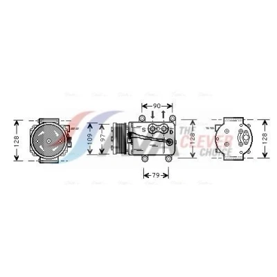 Immagine di PRASCO FDAK105 Compressore Aria Condizionata Scroll90v R 134a FORD: FIESTA 5, Fusion Station Wagon, Transit Connect Mk1 Van, MAZDA: 2 Hatchback