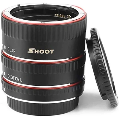 Immagine di SHOOT XT 364 Set di anelli adattatore per tubo prolunga macro obiettivo Canon EF/EF S 550D/600D/650D/700D/750D/760D/77D/60D/70D/80D/7D/7D/7D II/5D III/5D IV/6D