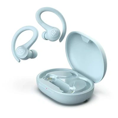 Immagine di JLab Go Air Sport+ Cuffie Bluetooth Sport Running, Auricolari Sport, Resistenti al sudore IP55, 35ore di riproduzione Bluetooth, Applicazione, Chiamate Chiare C3, in ear, Azzurro Chiaro