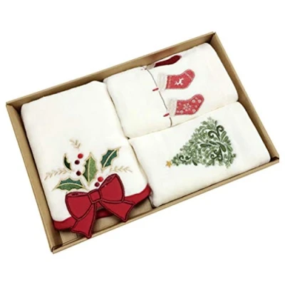 Immagine di Tianbi Asciugamani Natalizi 100% Puro Cotone Asciugamano in per Lavabo Set di Strofinacci Decorativi Il Bagno da Cucina