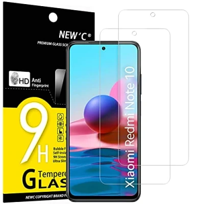 Immagine di NEW&#039;C 2 Pezzi, Vetro Temperato per Xiaomi Redmi Note 10, 10 5G, Poco M5s Pellicola Prottetiva Anti Graffio, Impronte, Durezza 9H, 0,33mm Ultra Trasparente, Resistente