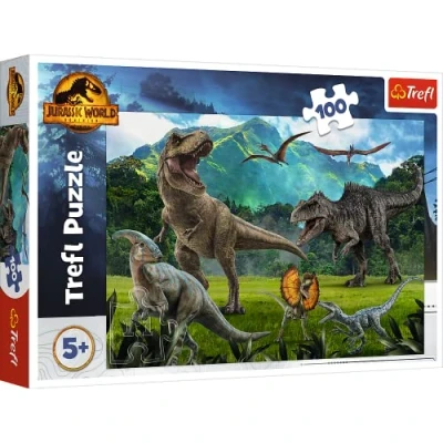 Immagine di Trefl Jurassic Park 100 Elementi colorato con Dinosauri, intrattenimento Creativo, Divertimento per Bambini a Partire da 5 Anni Puzzle, Colore World: Dominion, 16441