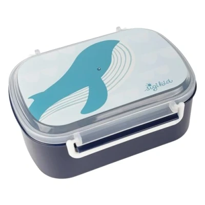 Immagine di Sigikid 25373 Contenitore per il pranzo a forma di balena, con inserto e chiusura leva, senza BPA, sicuro, leggero, consigliato bambini partire da 1 anno