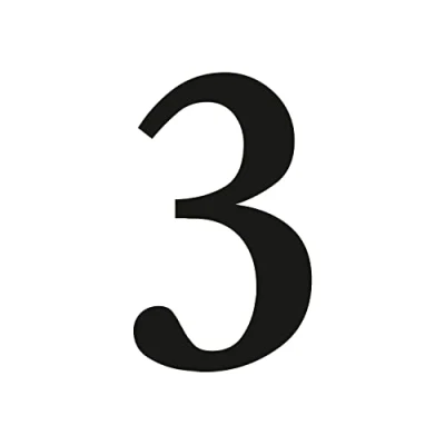 Immagine di Adesivo con numeri n. 3 in nero, altezza 10 cm, numero di casa autoadesivo, da incollare, per esterni, cassetta delle lettere, porta I resistente alle intemperie, kfz_471_3