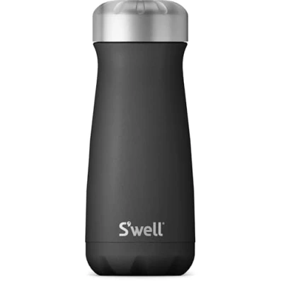 Immagine di S&#039;well Viaggiatore in acciaio inox 470 ml Onice Triplo strato isolato sottovuoto tazza da viaggio mantiene caffè, tè e bevande fredde per 24 ore calde 12 Borraccia senza BPA