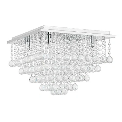 Immagine di lux.pro Plafoniera con Pendenti di Cristalli Artificiali Lampada da Soffitto a Forma Prisma