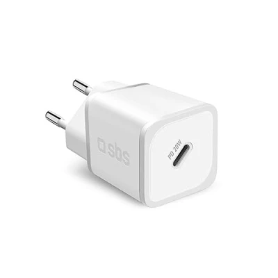 Immagine di SBS Caricabatterie Portatile per Samsung, iPhone, Xiaomi, Oppo, Caricatore Gan rapido da 20W Smartphone e Tablet, Power Delivery Veloce Sicuro con USB C, Bianco