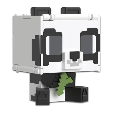 Immagine di Mattel Minecraft Flippin&#039; Figs Panda + Torta, personaggi 2 in 1 trasformabili alti 10 cm con teste grandi e design pixelato, ispirati all&#039;iconico videogioco, giocattolo per bambini, 6+ anni, HTL48