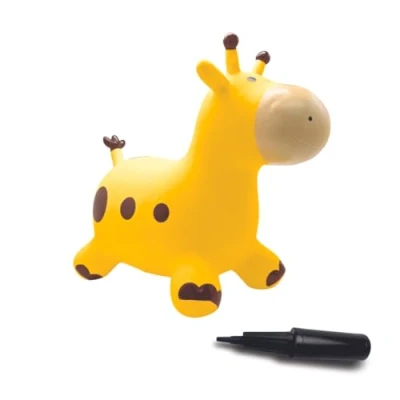 Immagine di Lexibook, Giraffa Gonfiabile Che Salta, Gioco di Rimbalzo, per Interni ed Esterni, Pompa Manuale Inclusa, Plastica sicura e Resistente, Colore Giallo, Media, BG050GI