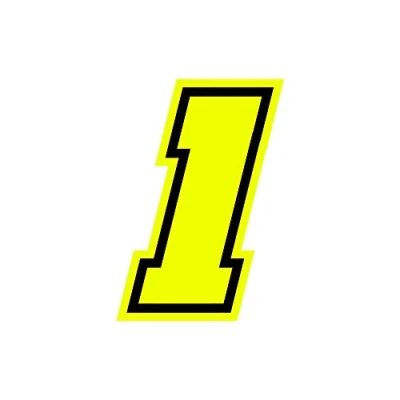 Immagine di 4R Quattroerre.it 13381 Numero Racing 1 Moto GP, Giallo Fluo, 10 x 7 cm