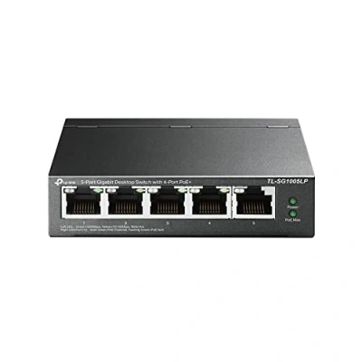 Immagine di TP Link TL SG1005LP Switch Gigabit Ethernet 5 Porte con 4 PoE Fino a 40 W, Gigabit, PoE+, 802.3af/at, Ideale per la Casa e il Ufficio, Sdoppiatore Ethernet, Plug&amp;Play, Montaggio Desktop
