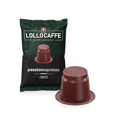 Immagine di Lollo Caffè Passione Espresso, Miscela Nera 100 Capsule Compatibili con le Macchine ad uso domestico Nespresso*