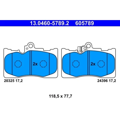 Immagine di ATE 13.0460 5789.2 Kit pastiglie freno con segnalatore acustico usura LEXUS: IS 2, 3, GS IV