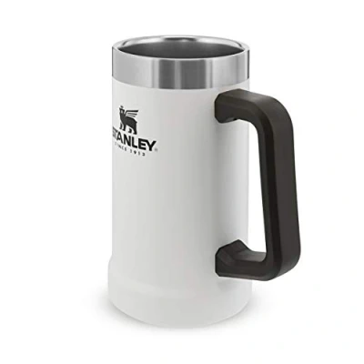 Immagine di Stanley Adventure Vacuum Stein 0.7L Polar White Mantiene la Birra Fresca per 7 Ore Bricco di con manico in Acciaio Inossidabile Lavabile Lavastoviglie