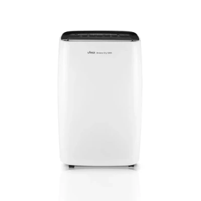 Immagine di Ufesa Breeze Dry 5000 Deumidificatore 280W, 20L/24h, Silenzioso 46dB con Pannello Intuitivo, Funzione di Asciugatura dei Vestiti, Sensore Umidità, Capacità 6L, 2 Velocità, Timer, Fino a 40m2
