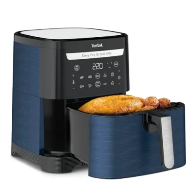 Immagine di Tefal EY8014 Easy Fry &amp; Grill XXL Friggitrice ad aria calda, capacità 6,5 l, tecnologia 2 in 1, risparmio di tempo, 8 programmi cottura automatici, grill, Wanted Blue, blu