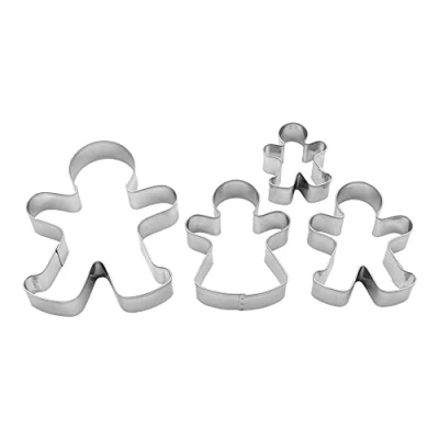 Immagine di BekkiB 934 Set di 4 stampi per biscotti &quot;Pan zenzero&quot; in diverse misure e 1 donna pan zenzero, acciaio inox