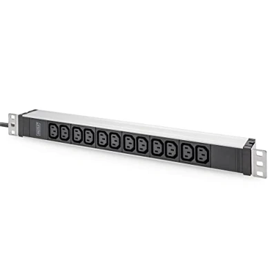 Immagine di Digitus DN 95426 19 pollici Multipresa per armadio rack 1 U Presa IEC C13 10A Adatto profondità armadio: da 300 mm Alluminio, Alluminio (anodizzato), Nero,