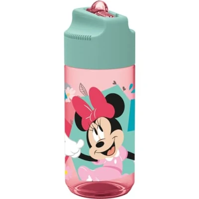 Immagine di p:os 35607 Borraccia Disney Minnie Mouse per Bambini, con Cannuccia Integrata, capacità Circa, Prova di perdite, la Scuola, Lo Sport e Il Tempo Libero, Multicolore, 360 ml,