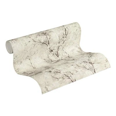 Immagine di Carta da parati Foresta New Walls Cosy &amp; Relax A.S. Création tessuto non 10.05 m x 0.53 Crema Grigio Bianco Prodotto in Germania 374202 37420 2