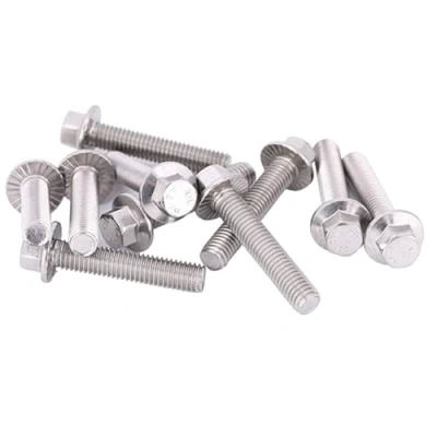 Immagine di Vite all&#039;ingrosso 10pcs M8 in acciaio inossidabile Ss304 Viti flangiate a testa esagonale Bulloni rondella cilindrica(M8*40)