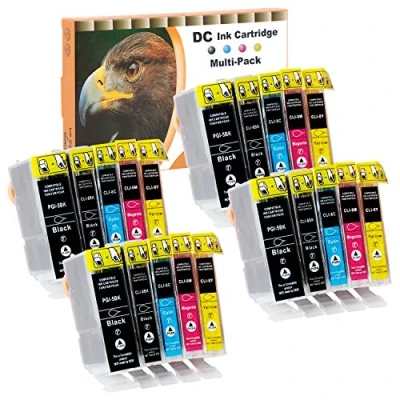Immagine di D&amp;C Cartuccia d&#039;inchiostro compatibile per Canon PGI 5 CLI 8 Pixma MP530 MP600 MP600r MP610 MP800 MP800r MP810 MP830 MP970 MX700 MX850 iP3300 iP3500 iP4200x iP4300 iP4500x iP5200 (20 Pack)