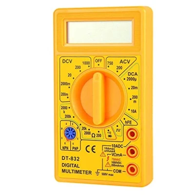 Immagine di DT 832 Multimetro Digitale Professionale Tester con Cicalino AC/DC (Giallo)