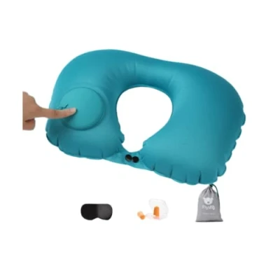 Immagine di HFYMXNB Cuscino Cervicale da Viaggio Gonfiabile a Forma, per Supporto Testa e Collo in Volo
