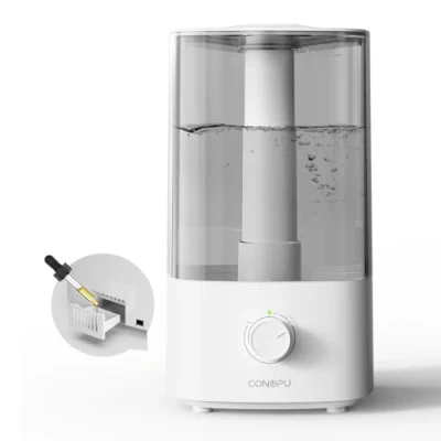 Immagine di CONOPU Umidificatore Ambiente, 4L Ultrasuoni a Nebbia Fredda, 300ml/h e Diffusore Silenzioso per Bambini, Piante Casa, Bianco