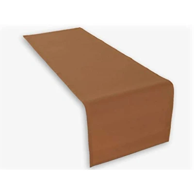 Immagine di 1 x runner da tavola colore marrone chiaro 45x150 cm 100% cotone 285 gr/qm. Di alta qualità. Lemos Home