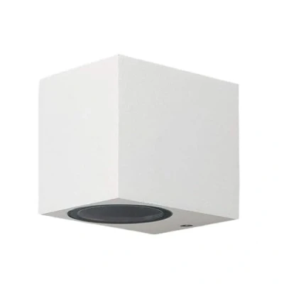 Immagine di Partenopea® Applique lampada da parete a muro per lampadine LED gu10 potenza max supportata 10w interno esterno IP54 moderno faretto monoemissione (Cubico, Bianco esclusa)