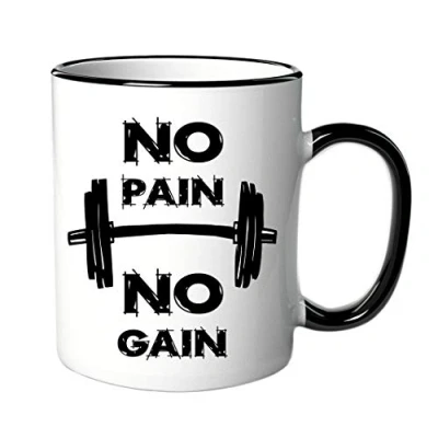 Immagine di Tazza con scritta &quot;No Pain No Gain&quot; (scritta in lingua inglese)