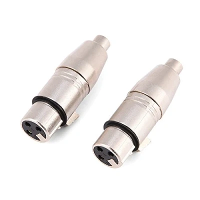 Immagine di Tangxi Adattatore XLR,2 Pezzi Connettore Microfono Femmina XLR da 3 Pin a RCA,Convertitore RCA, RCA