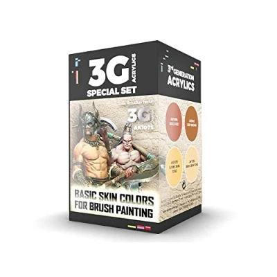 Immagine di AK Acrylics 3Gen WARGAME SET AK1075 BASIC SKIN COLORS (4x17ml)