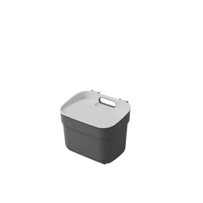 Immagine di CURVER Pattumiera per tri 5L Ready To Collect utilizzabile in compost con supporto a parete o porta, cucina, bagno, lavanderia, 100% riciclato, antracite