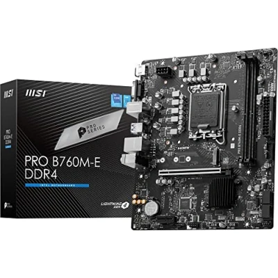 Immagine di MSI Scheda madre PRO B760M e DDR4, micro ATX Supporta processori Intel 12 13 Gen Core, LGA 1700 DDR4 Memory Boost 4800+MHz/OC, slot PCIe 4.0 x16, M.2 Gen4