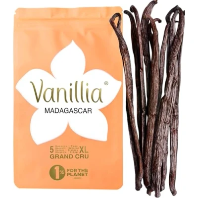 Immagine di VANILLIA 5 Baccelli di Vaniglia Bourbon Madagascar Gran Selezione del 2024 Baccello XL 15/18cm Sacchetto FreshZIP