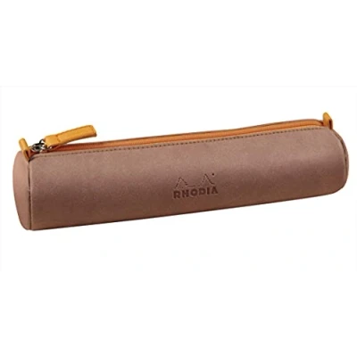 Immagine di Rhodia 319002C Astuccio rotondo rodiarama in legno di rosa, 21,5 x 5,5 cm, con cuciture vere, interno jersey, colore: Avorio