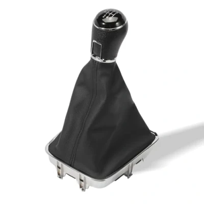 Immagine di Taesayl Cuffia del cambio a 6 marce, pomello cambio, nero, 12 mm, compatibile con Golf Plus 5M 521, Ti guan I 5N Sharan II 7N, cromato 5M0711113