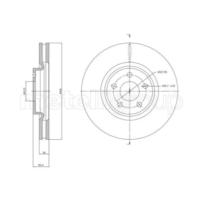 Immagine di METELLI 23 1830C Disco freno 316,0 32,0 5 63,5 ventilato verniciato FORD: Galaxy Mk3 MPV, S Max Mk2, FORD USA: Edge Mk2