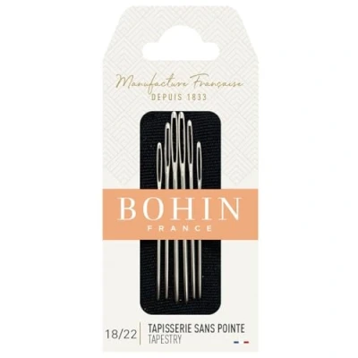 Immagine di Bohin Fabrics Aghi per tappezzeria, n. 18/22, metallo, argento, 0,1 x 4,5 cm