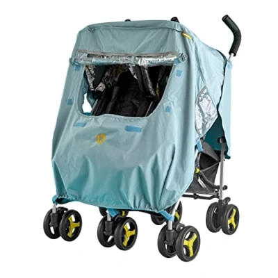 Immagine di Koo di Splish Splosh,Parapioggia universale per passeggino doppio, impermeabile passeggino, si adatta a qualsiasi e standard