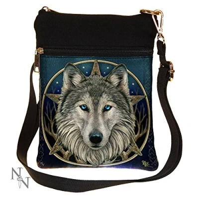 Immagine di Nemesis Now Wild One Lisa Parker Borsa a tracolla, 23 cm, in poliuretano e tela, colore: nero, dimensioni