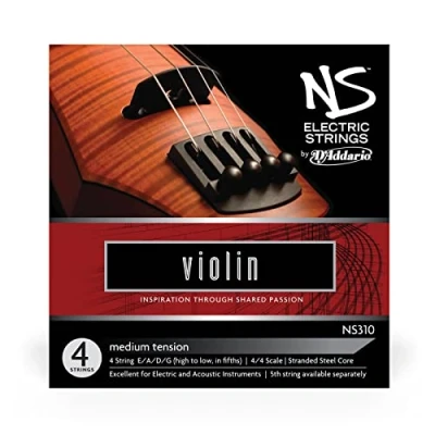 Immagine di Set di corde D&#039;Addario NS per violino elettrico, scala 4/4, tensione media