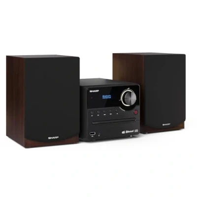 Immagine di SHARP XL B517D(BR) Microcatena Sound System Stereo con radio DAB, DAB+, FM, Bluetooth, CD MP3, riproduzione USB, altoparlanti in legno e 45 W colore marrone