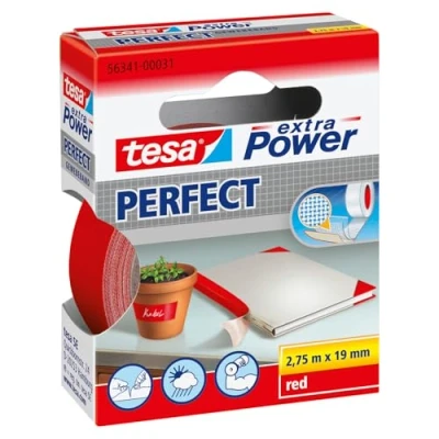Immagine di tesa PERFECT 56341 00031 03 Nastro in tessuto tesa® extra Power Rosso (L x L) 2.75 m 19 mm 1 pz.