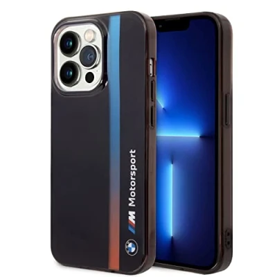 Immagine di CG MOBILE BMW Custodia rigida per iPhone 14 Pro, con strisce IML tricolore, antigraffio, in PC/TPU, comoda e resistente, porte accessibili, assorbimento degli urti logo firmato