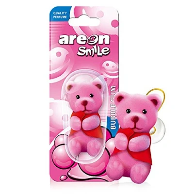 Immagine di AREON Smile Deodorante Auto Bubble Gum Orso Rosa Divertente da Appendere Specchietto Retrovisore Simpatico 3D (Bubblegum Confezione 1)