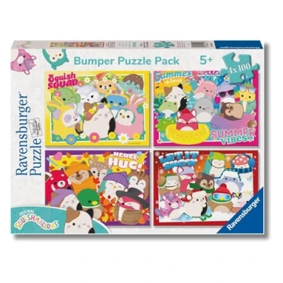 Immagine di Ravensburger Puzzle Squishmallows, Collezione Bumper Pack 4X100, 4 da 100 Pezzi, Età Raccomandata 5+ Anni